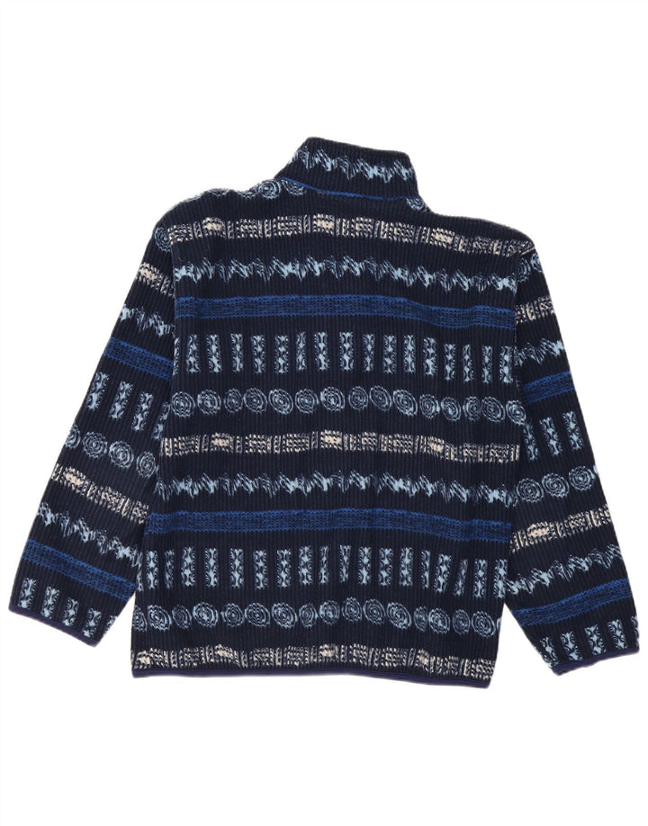 Invicta Jersey de forro polar con cuello y cremallera para hombre pequeño poliéster geométrico azul marino