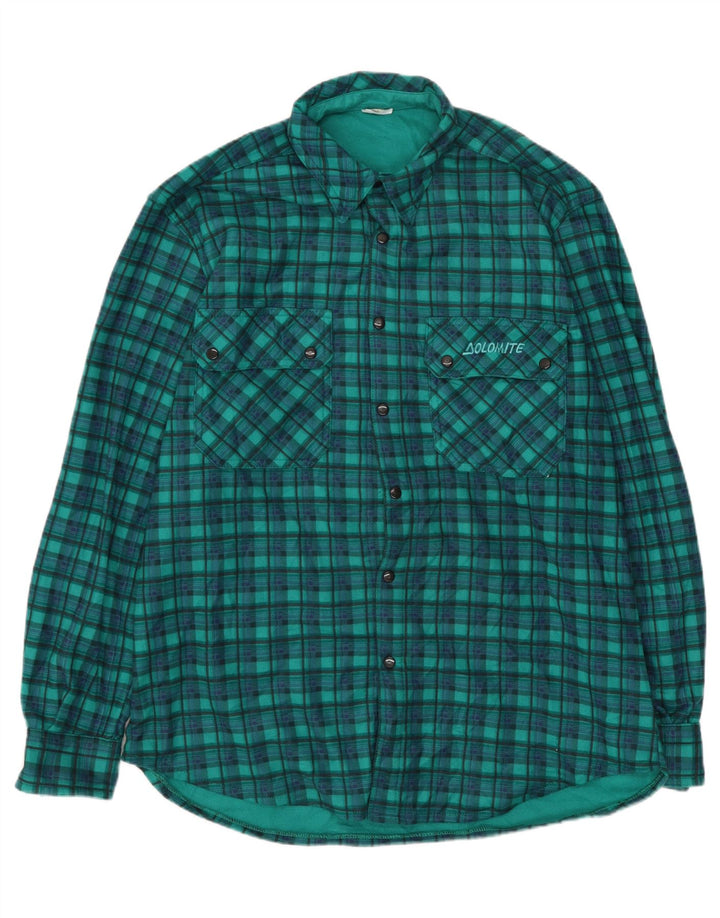 DOLOMITE Camisa De Franela Hombre Cuadros Verde Medio Poliéster