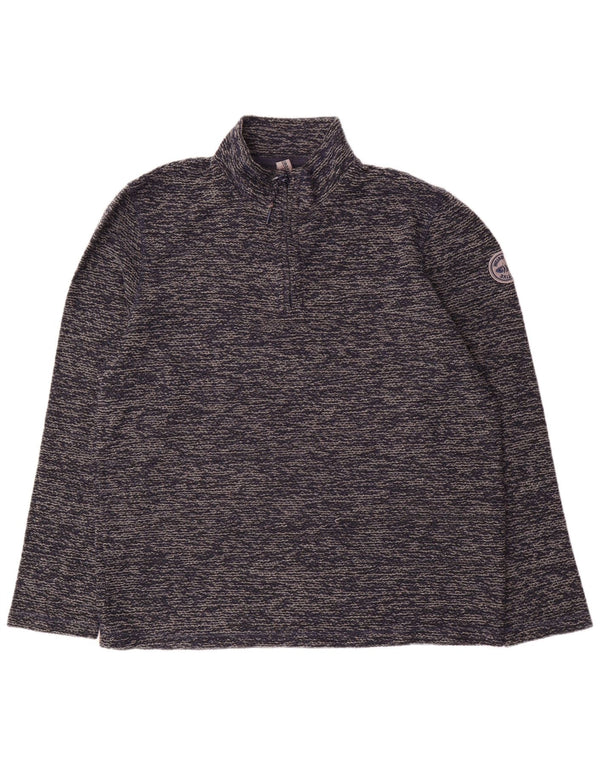 Weird Fish Sudadera con Cuello y Cremallera para Hombre Jersey XL Azul Marino Moteado Acrílico