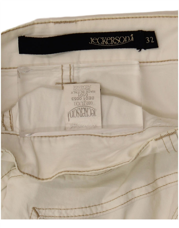 Jeckerson Bermudas para Hombre W32 Medium Off White Cotton