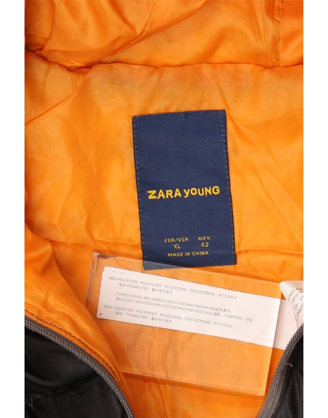 Zara Cazadora Acolchada Con Capucha Niño 13-14 Años XL Negro Poliéster