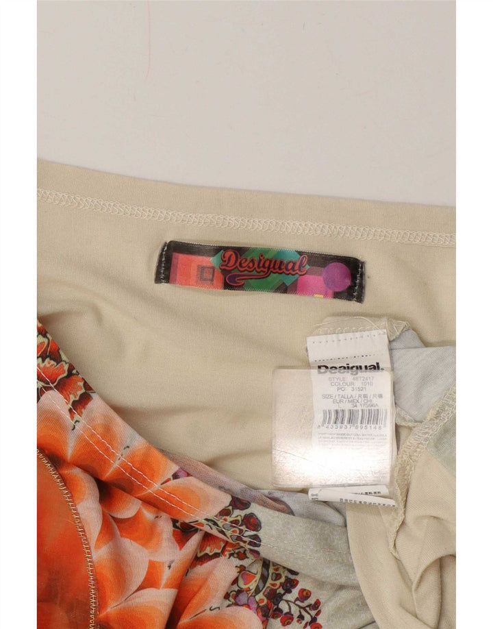 Desigual Blusa extragrande para mujer Top UK 46 Poliéster floral beige grande