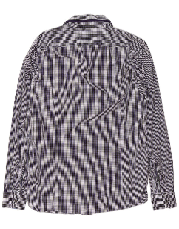 Ted Baker Camisa para hombre Talla 3 Algodón a cuadros azul mediano