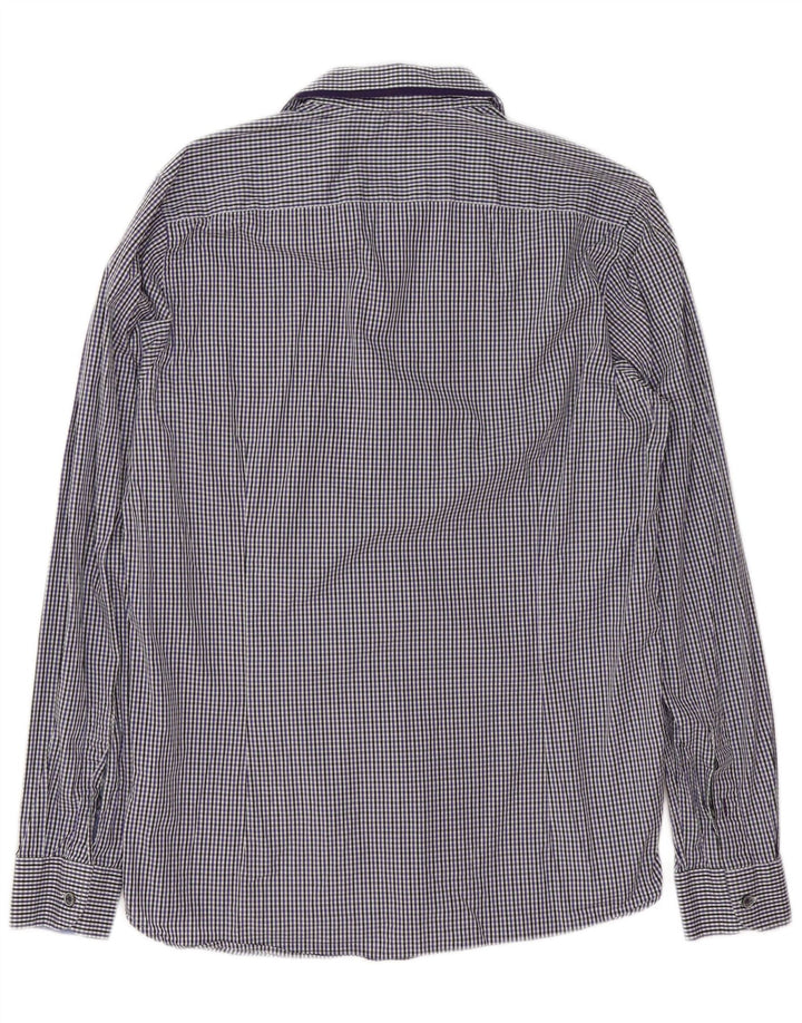 Ted Baker Camisa para hombre Talla 3 Algodón a cuadros azul mediano