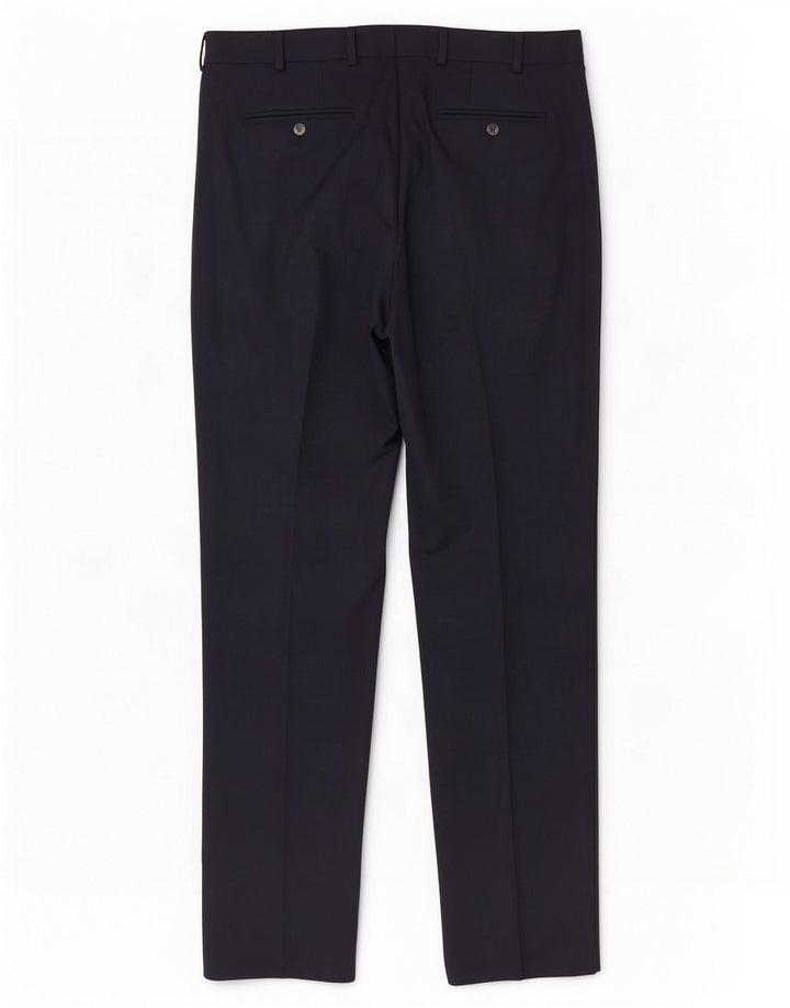 Pantalones informales rectos para hombre Jaeger W36 L33 Lana azul marino