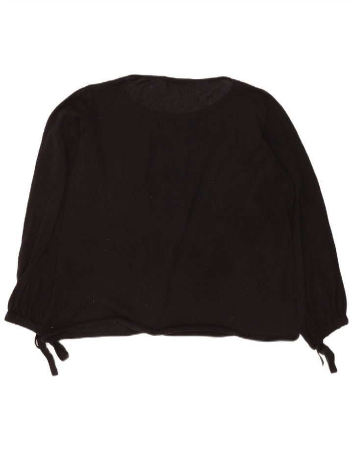 Zara - Jersey extragrande con cuello barco para mujer, talla 10, poliéster negro pequeño