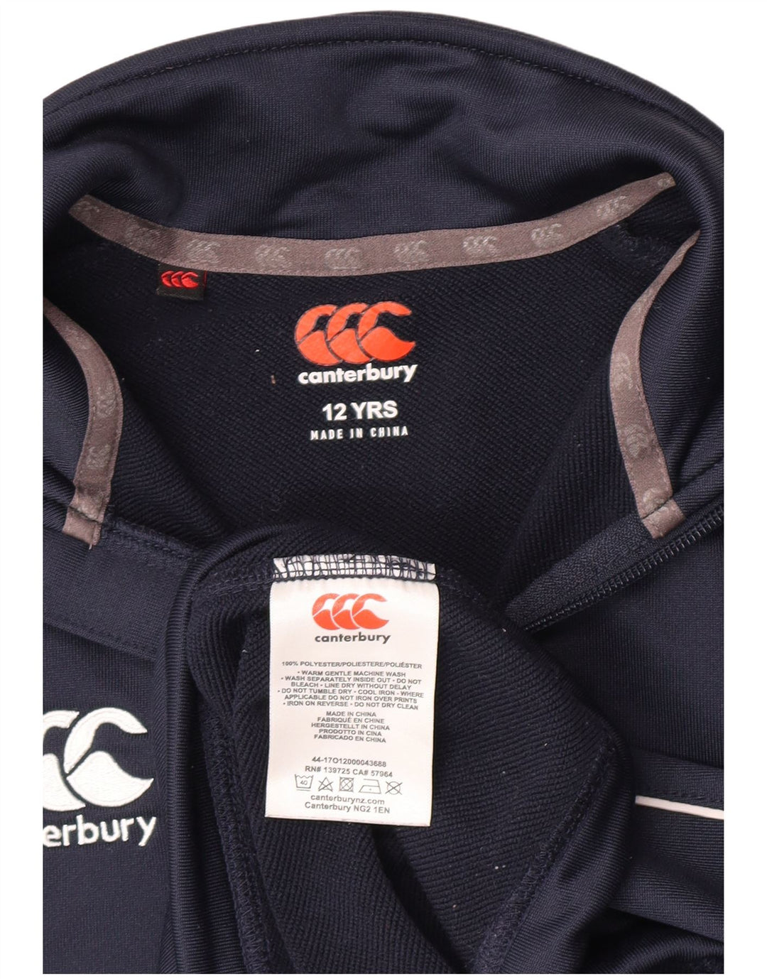 Canterbury Sudadera con Cremallera y Cuello para Niños 11-12 Años Azul Marino Poliéster