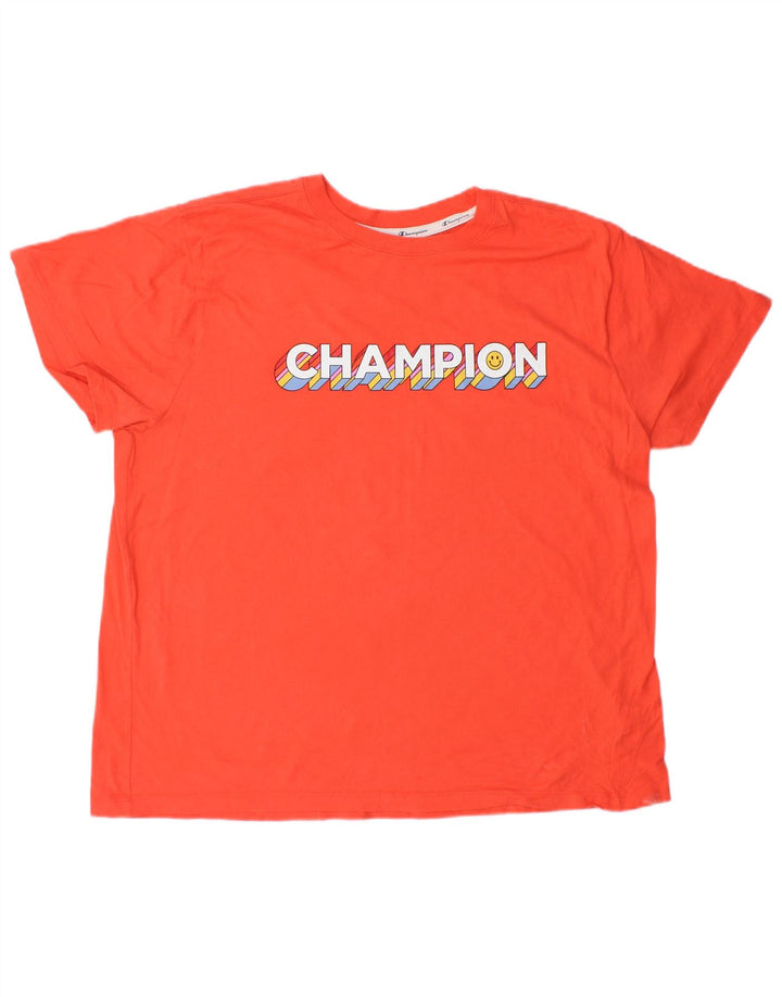 CHAMPION Camiseta gráfica para mujer Top UK 20 2XL Algodón naranja
