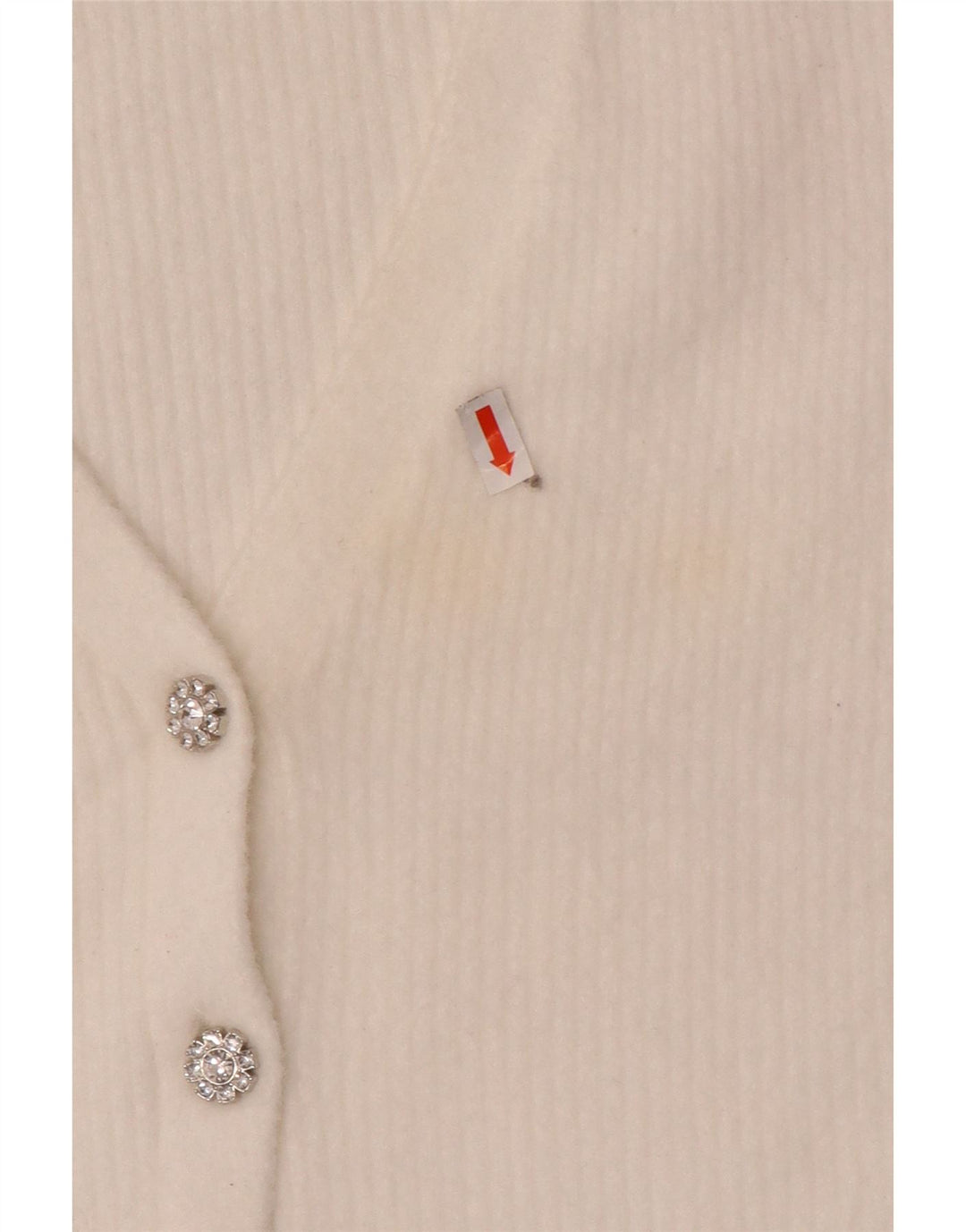 Zara Mujer Crop Cardigan Suéter UK 12 Medium White Nylon