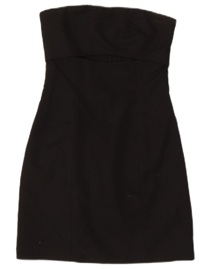 Zara Mujer Vestido Sin Tirantes UK 4 XS Poliéster Negro
