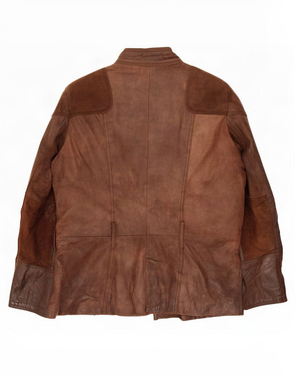 Helium Chaqueta utilitaria de cuero para mujer UK 40 XL Marrón