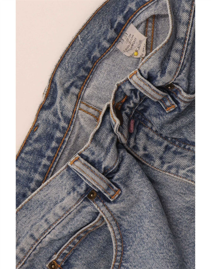 Vintage hombres pantalones cortos de mezclilla W30 algodón azul medio