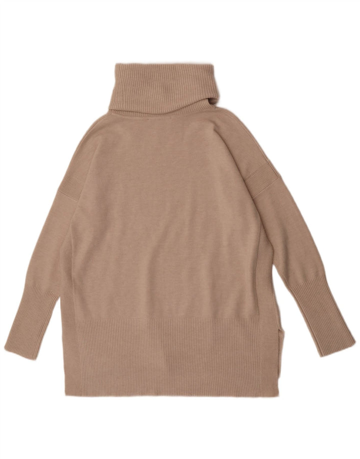 French Connection Suéter tipo jersey con cuello vuelto para mujer, talla 44, color beige medio