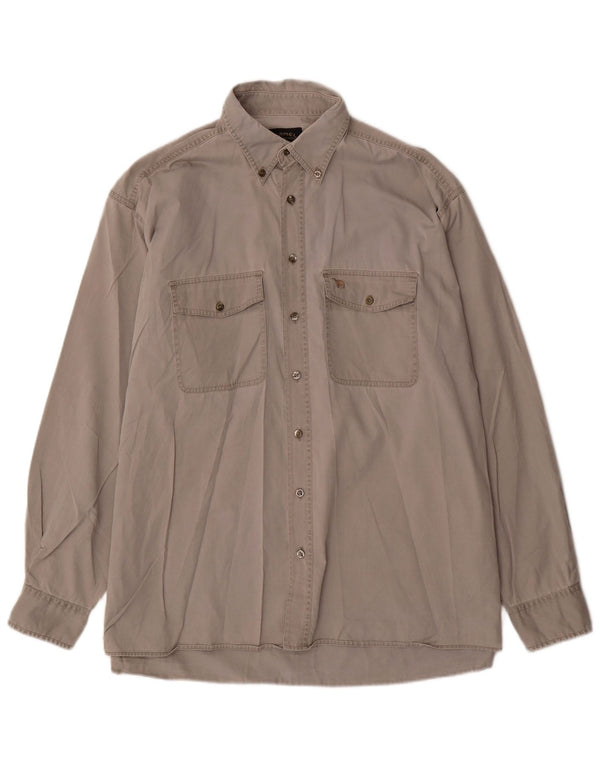 Camel Active Camisa para hombre grande gris
