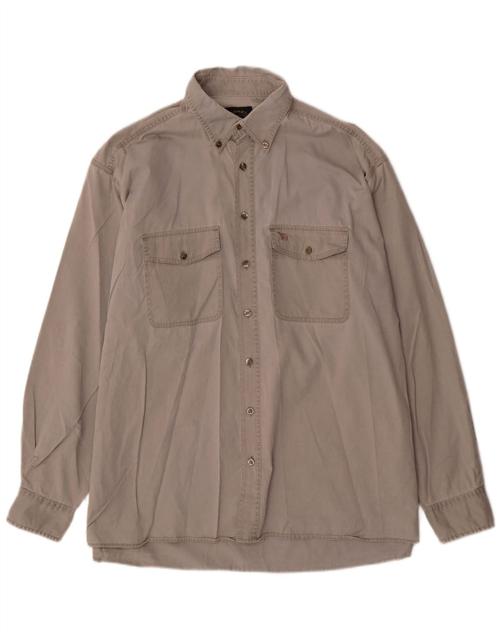 Camel Active Camisa para hombre grande gris