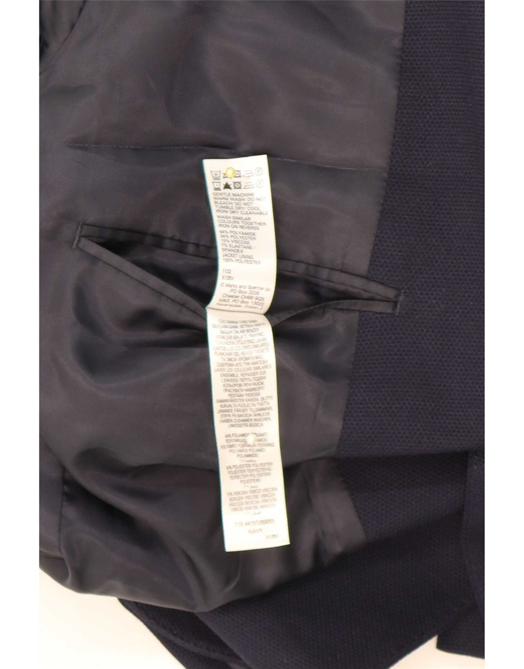Marks & Spencer Chaqueta tipo blazer de 2 botones para hombre UK 42 Large Poliamida azul marino