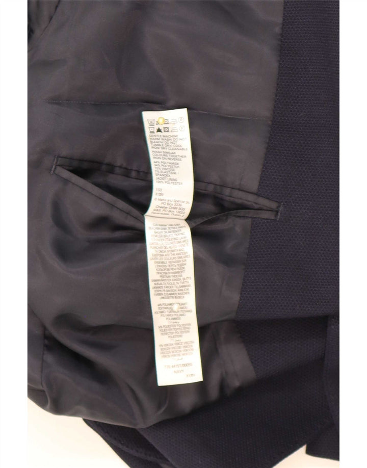 Marks & Spencer Chaqueta tipo blazer de 2 botones para hombre UK 42 Large Poliamida azul marino