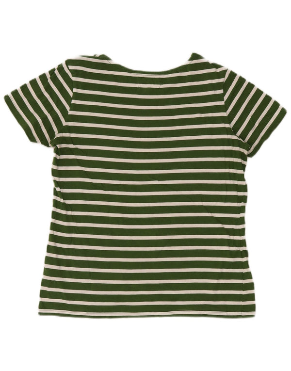 Seasalt Camiseta de manga corta para mujer Top UK 40 Algodón a rayas verde medio