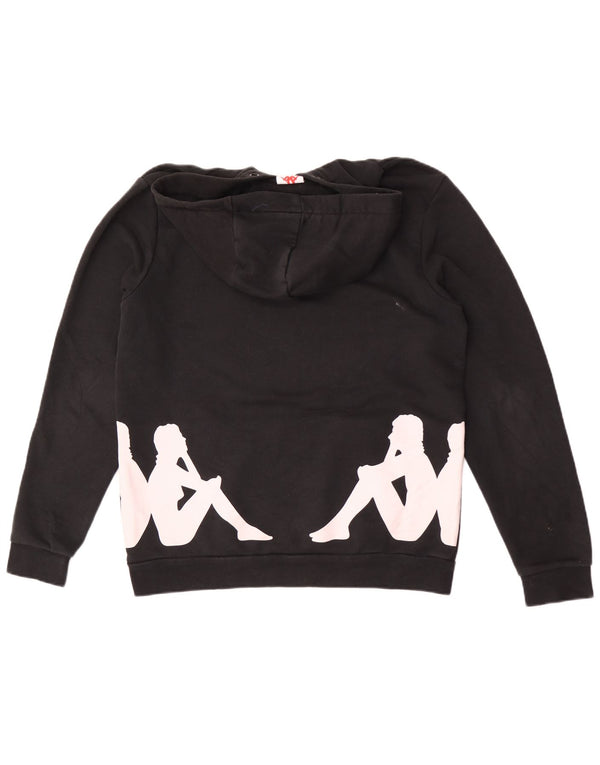 Kappa Hombre Sudadera Con Capucha Gráfica Jersey Grande De Algodón Negro