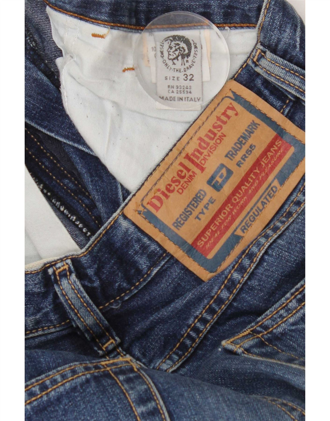 Diesel Hombre Bootcut Jeans W32 L33 Algodón Azul