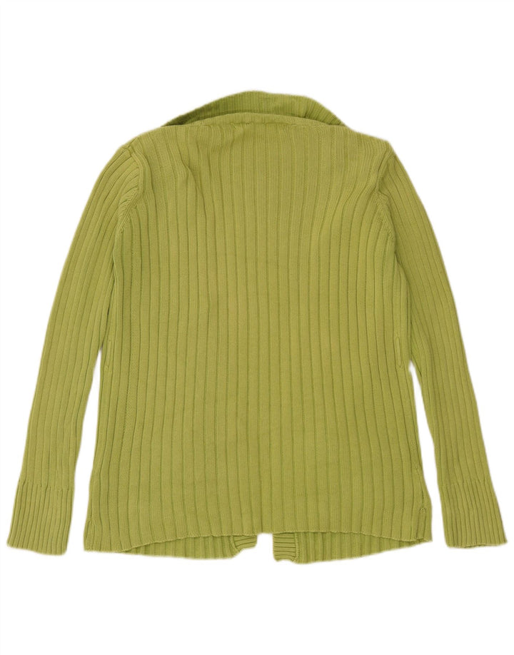 Zara Mujer Cárdigan Abierto Suéter UK 44 Algodón Verde Medio