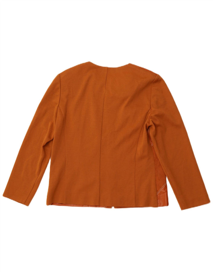 PIERRE CARDIN Suéter cárdigan para mujer Reino Unido 14 Lana patchwork marrón medio