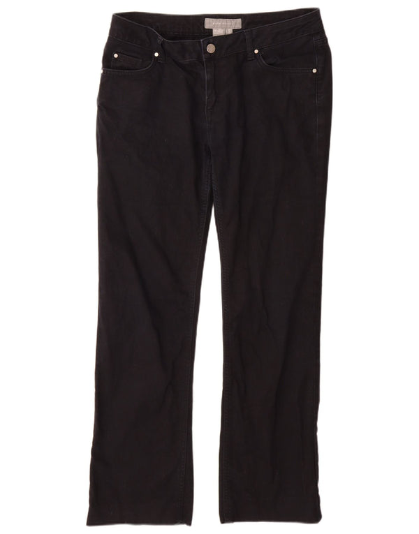Zara Mujer Pantalones Casuales Rectos EU 44 XL W34 L29 Azul Marino Algodón