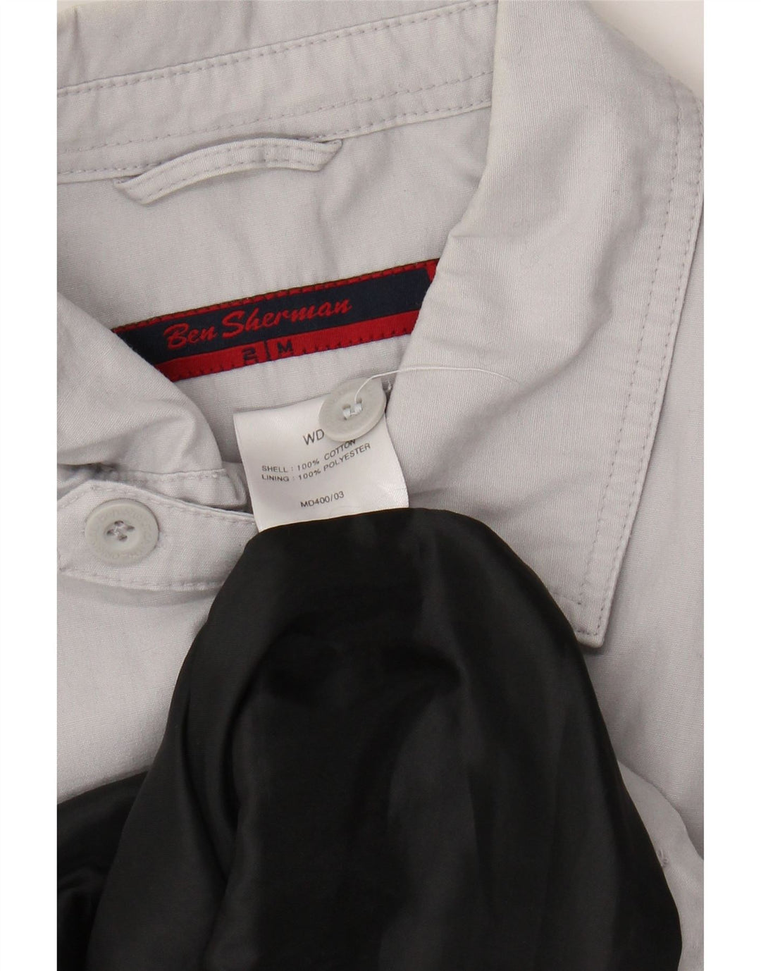 BEN SHERMAN Chaqueta Bomber para Hombre UK 38 Algodón Gris Medio