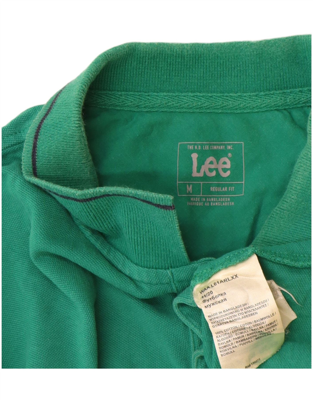 Polo Lee Regular Fit De Algodón Verde Medio |