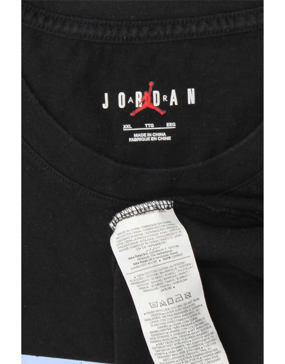 Jordan Camiseta gráfica para hombre Top 2XL Algodón negro