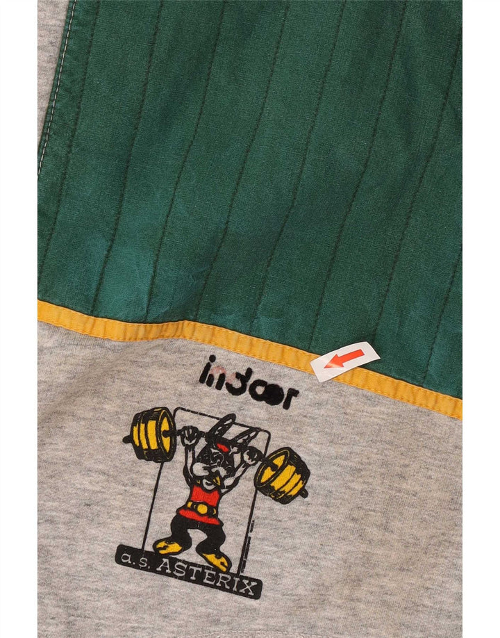 Vintage hombres sin mangas chándal top chaqueta grande gris colorblock