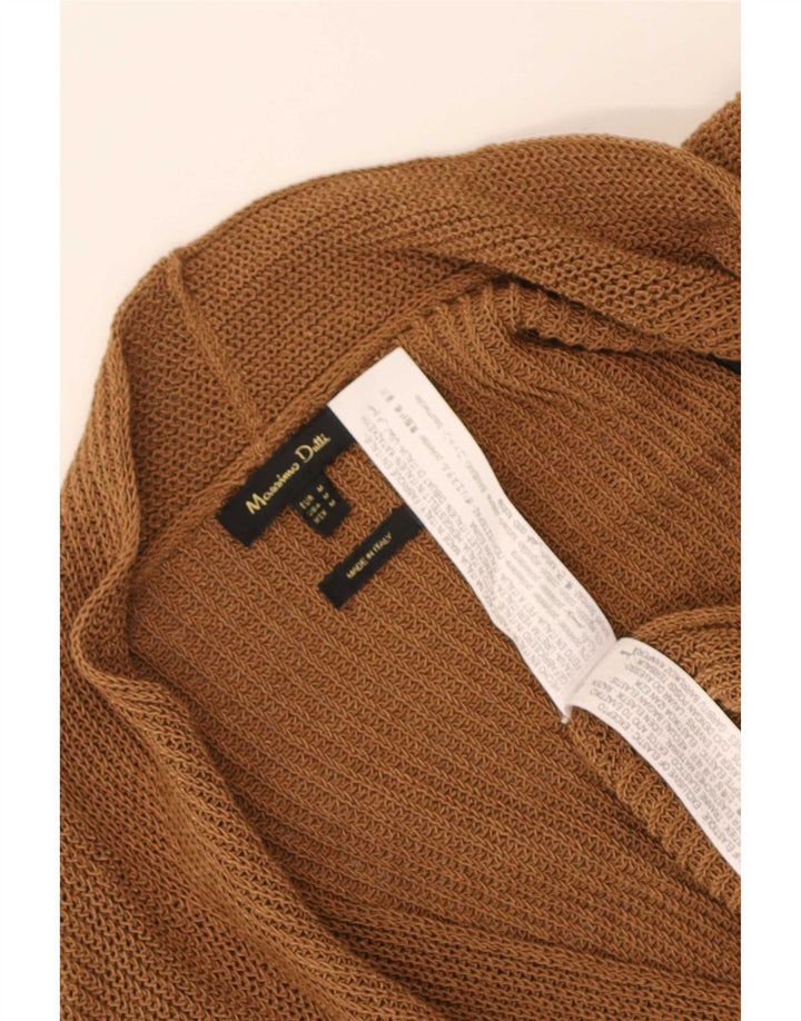 Massimo Dutti Cárdigan Largo para Mujer UK 44 Poliéster Marrón Medio