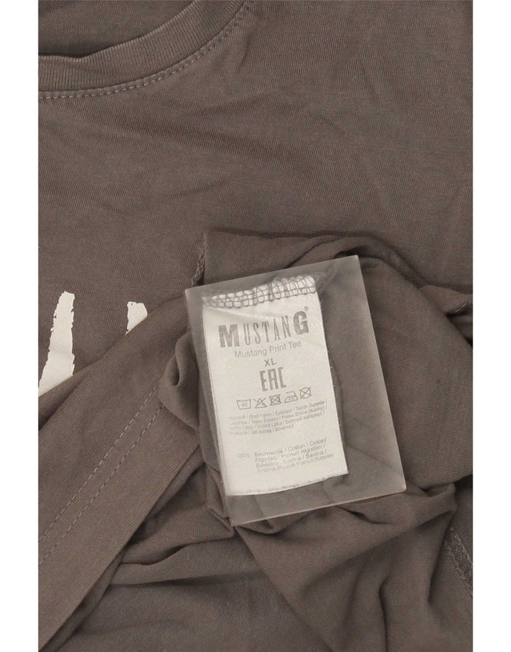 Mustang Camiseta gráfica para hombre Top XL Algodón gris