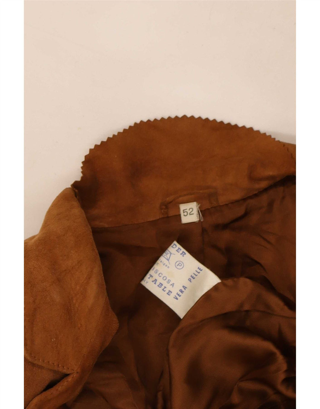 Vintage hombres doble pecho ante Blazer chaqueta IT 52 XL cuero marrón