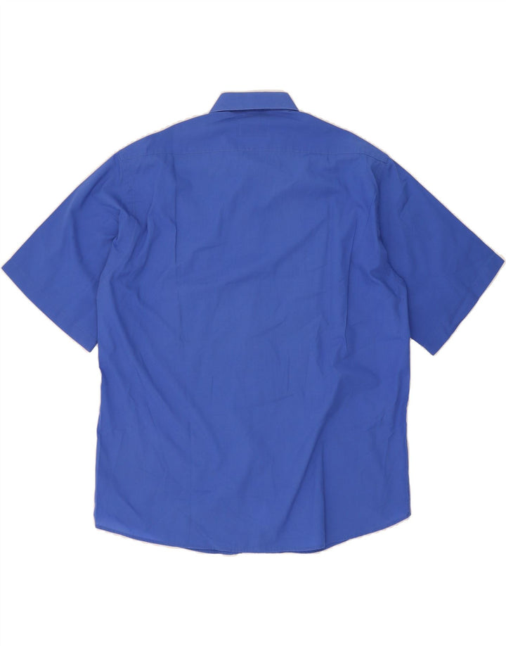 PIERRE CARDIN Mens Short Sleeve Shirt Size 42 Large Blue Polyester Vintage Pierre Cardin and Second-Hand Pierre Cardin from Messina Hembry 