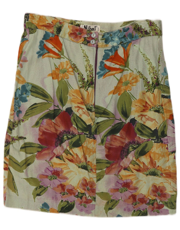 Falda recta vintage para mujer IT 46 Grande W30 Multicolor Floral