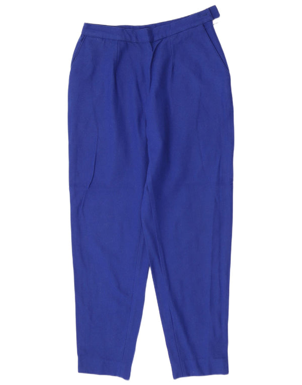 Vintage mujer cintura alta traje cónico pantalones IT 46 Grande W28 L28 Azul