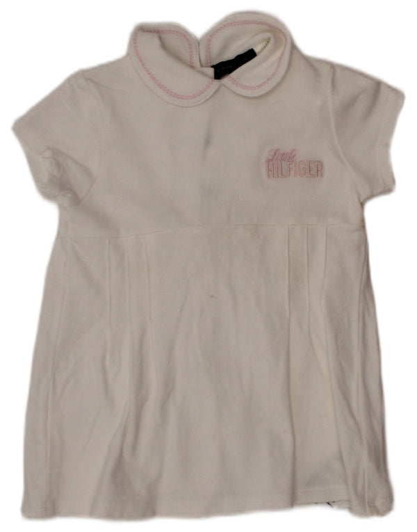 TOMMY HILFIGER Vestido acampanado gráfico para niñas 6-9 meses Algodón blanco