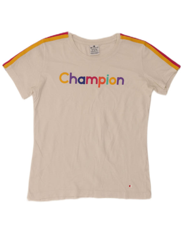 Champion Camiseta gráfica para mujer Top UK 40 Medium White Colourblock