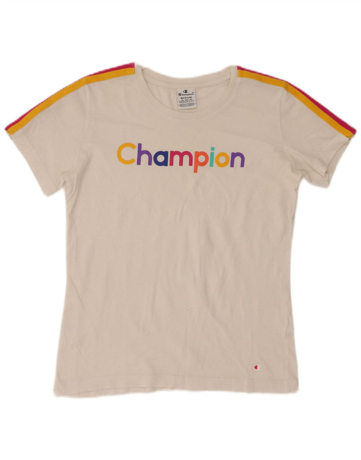 Champion Camiseta gráfica para mujer Top UK 40 Medium White Colourblock