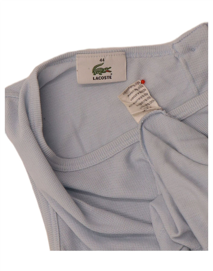 Lacoste Mujer Chaleco Top Talla 44 Grande Azul Algodón