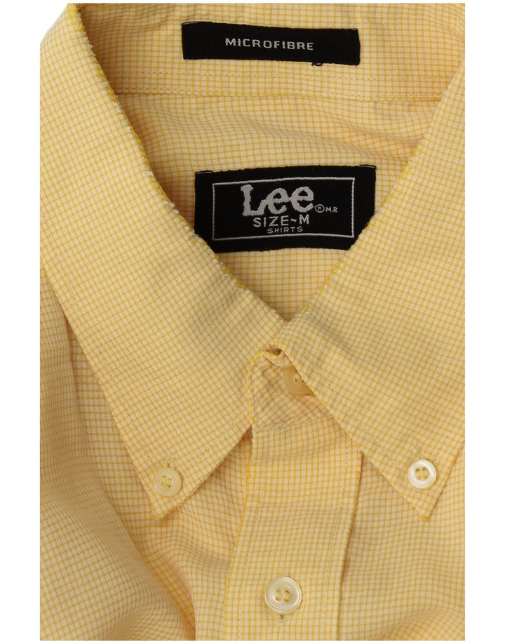 Camisa Lee Hombre A Cuadros Amarillo Mediano