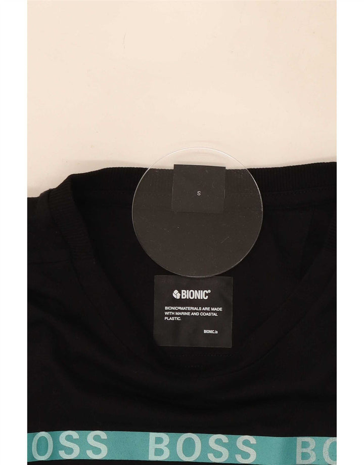 Hugo Boss Hombre Camiseta Gráfica Top Pequeño Algodón Negro
