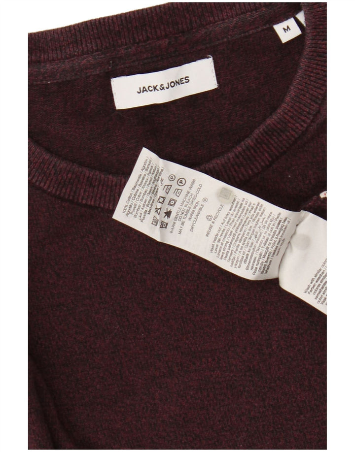JACK & JONES Jersey de cuello redondo para hombre de algodón burdeos medio