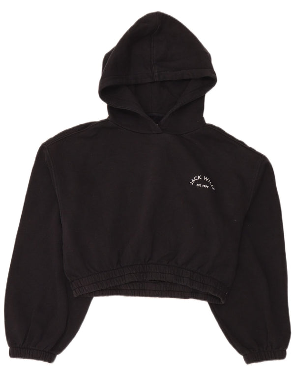 Jack Wills Jersey con capucha extragrande para mujer UK 8 Small Algodón negro