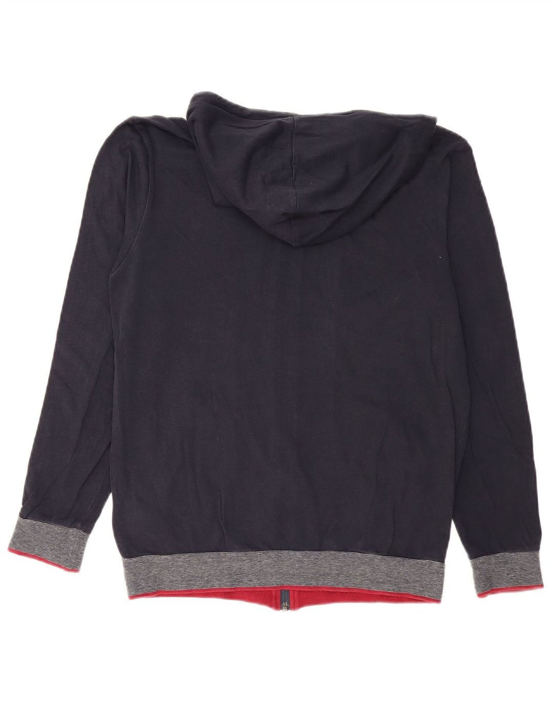 HUGO BOSS Sudadera con capucha y cremallera para hombre, talla pequeña, algodón azul marino