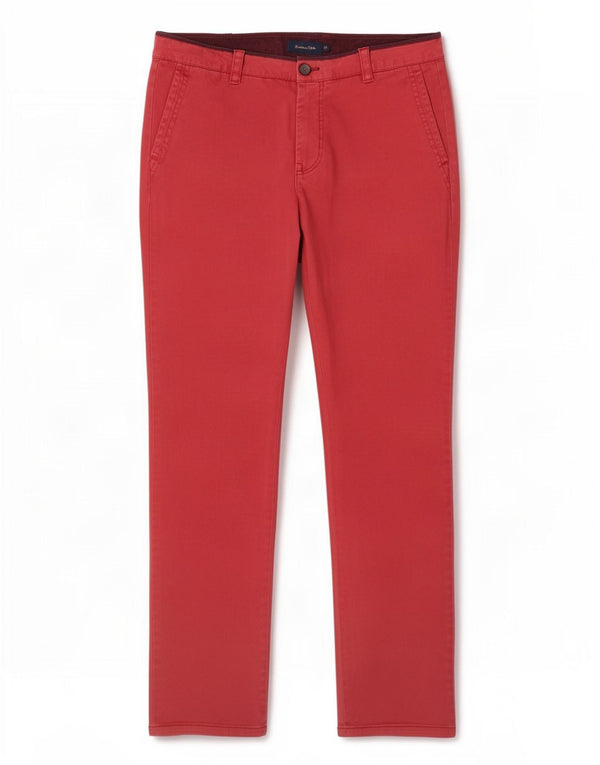 Massimo Dutti Pantalón Chino Slim Hombre EU 40 Medium W31 L34 Algodón Rojo
