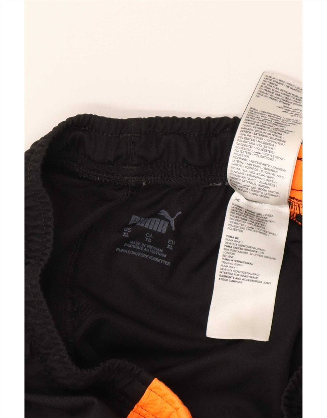 Puma Pantalones cortos deportivos para hombre XL Negro Colorblock Poliéster