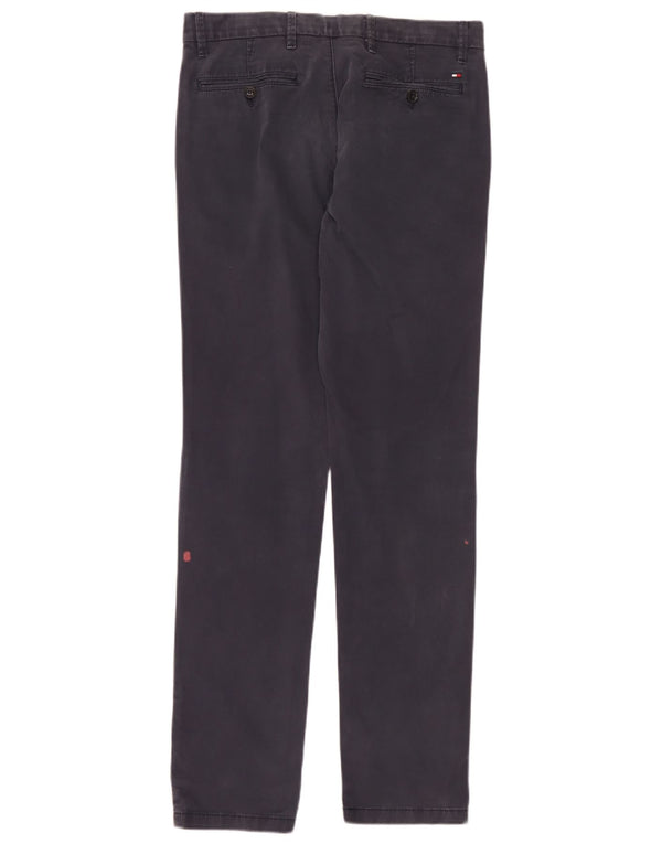 Tommy Hilfiger Pantalones chinos rectos para hombre W32 L34 Algodón azul marino