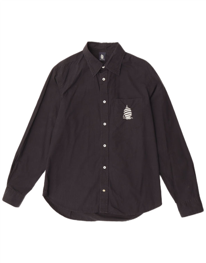 Marina Yachting Camisa Hombre Talla 42 Grande Algodón Negro